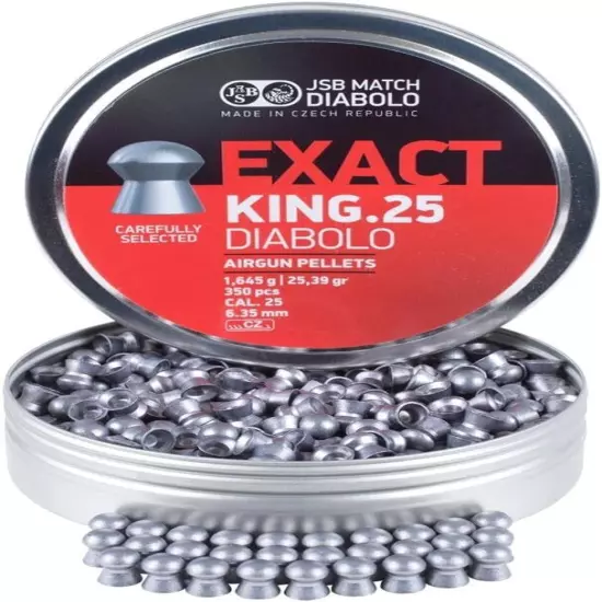  Match Diabolo Exact King .25 Cal, 25.39 Grains, Domed, 350Ct