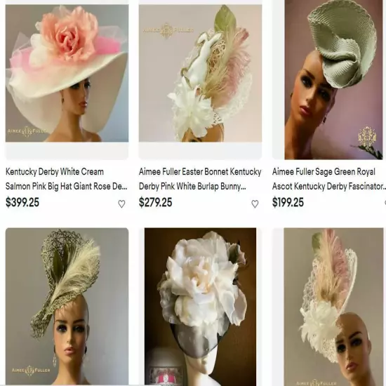 Kentucky Derby Hat Black White Organza Pale Pink Rose Flower Royal Ascot Del Mar