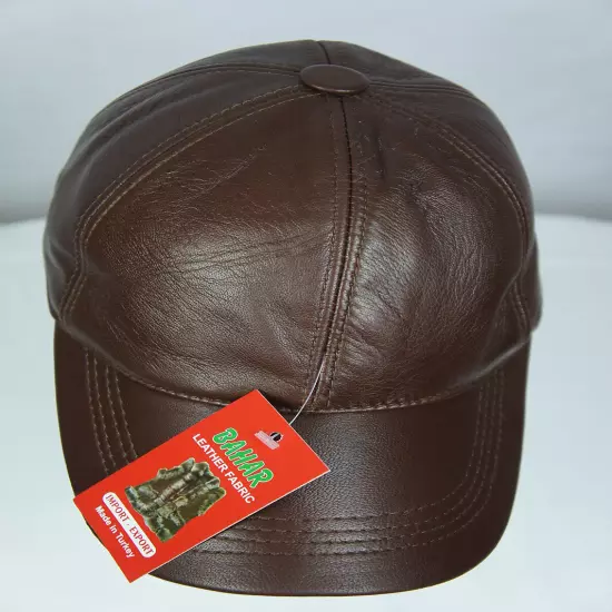 New 100% Genuine Real Lambskin Leather Baseball Cap Hat Trucker Sports Visor