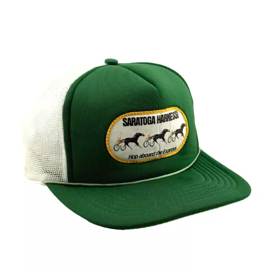 Adult SARATOGA HARNESS! Hop Aboard The Express CAP Green White - OSFM - Adj