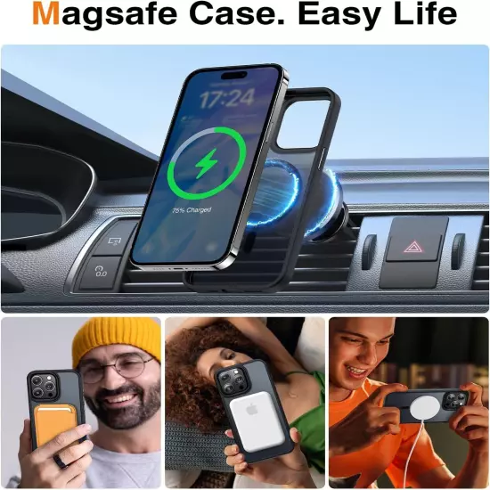 For iPhone 16 15 14 Plus 13 12 11 Pro Max Frosted Case Mag Safe Shockproof Cover