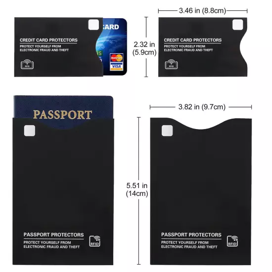 RFID Blocking Sleeves Credit Card Protector Holders Theft Protection Passport