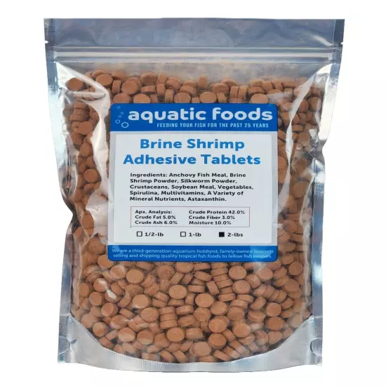 Brine Shrimp Adhesive Tablets for Oscars, Catfish, Cichlids, & All Fish. WL