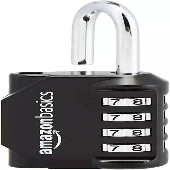 4-Digit Combination Lock, Black, 2-Pack