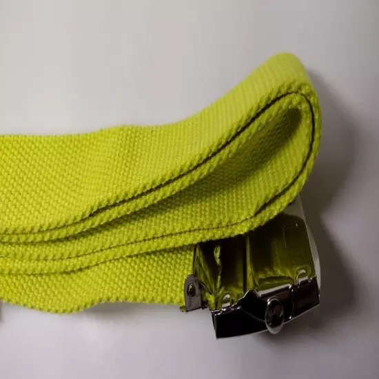 NEON GREEN BELT M L XL WITH TAGS Raver FLUORESCENT VIVID NICKLE BUCKLE SILVER