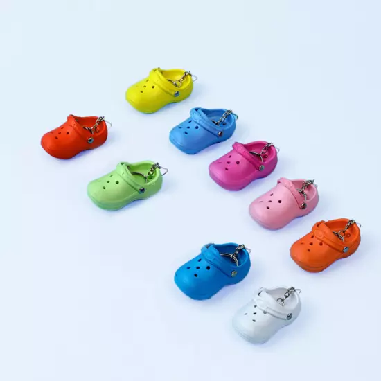 Color Slipper Keychain Shoes Keyring Backpack Sandal Crocs Funny Pendant Mini