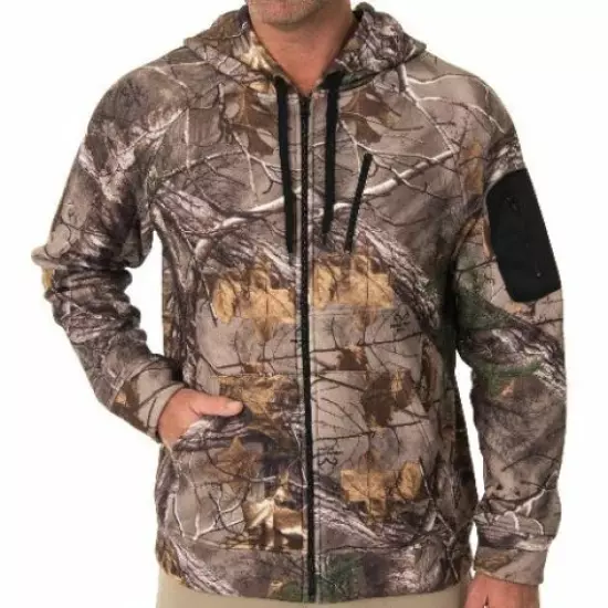 MED Realtree Xtra Men's Performance Tech Fleece Hoodie Camo Order Control Scent