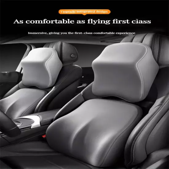 Car Seat Waist Cushion Lumbar Pillow Cushion Head Neck Pillow Car Headrest Sets