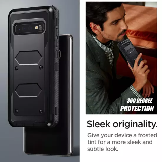 Black For Samsung Galaxy S10 5G/S10 Plus/S10e Dual Layer Case Heavy Duty Cover