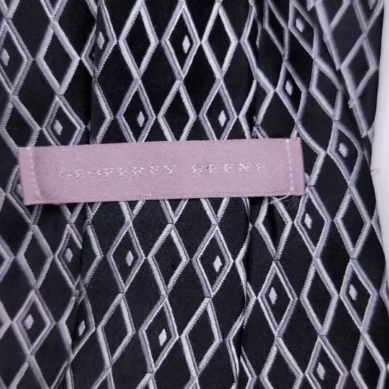 Geoffrey Beene Mens Formal Necktie 58"Lx3.5"W Black/Gray Neck Tie