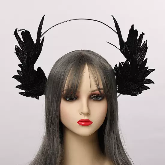 Women's Angel Style Headband With Feather Costume Headpiece 2 Colors