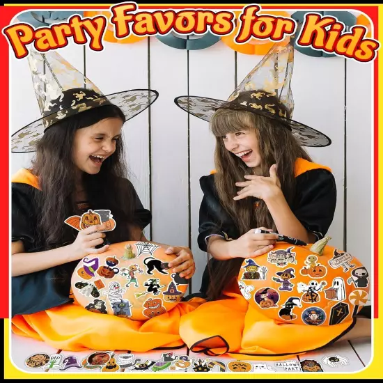 300 Pcs Halloween Pumpkin Stickers Bulk, Party Favors for Multi 