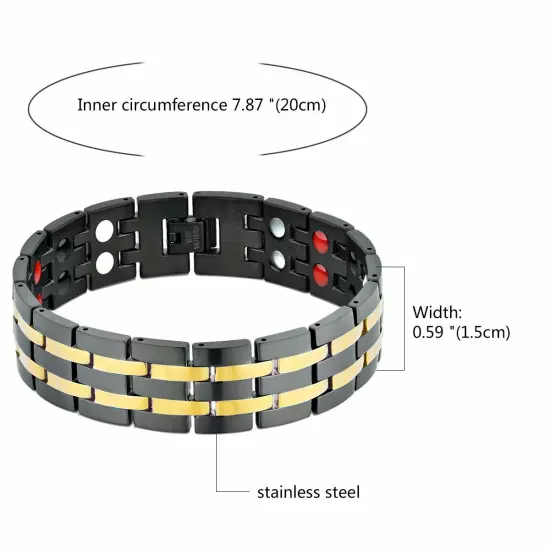 Stainless Steel Magnetic Health Power Bracelet Bagle Chain Link Men's Jewelry