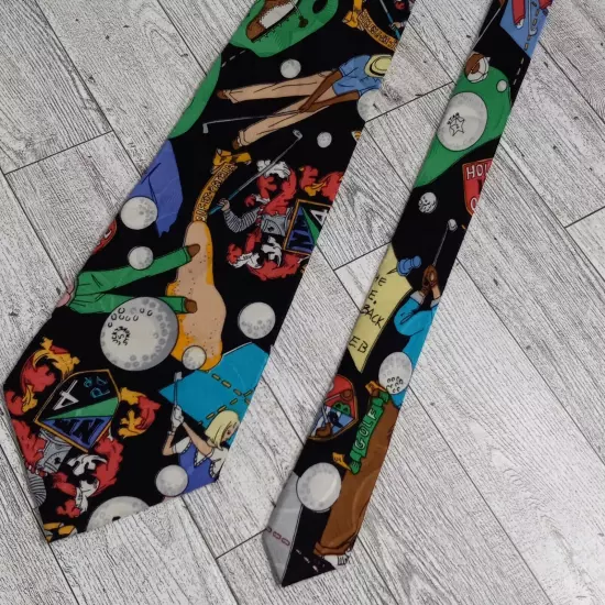 Nicole Miller 1992 Men's Collectible Golf Necktie 58" 100% Silk 