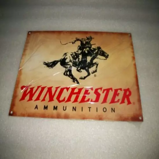 REPRODUCTION VINTAGE LOOK WINCHESTER AMMO 14 ga. STEEL SIGN