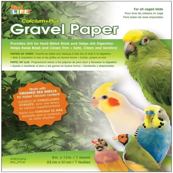 Gravel Paper for Bird Cage, 9 by 12-Inch (BA638)