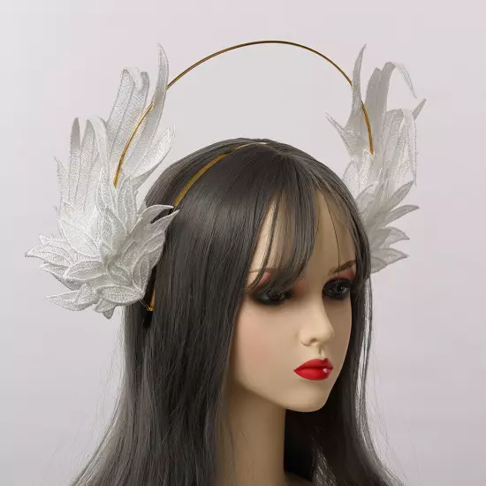 Women's Angel Style Headband With Feather Costume Headpiece 2 Colors