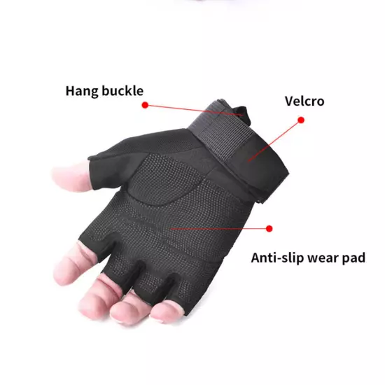 Fingerless Tactical Gloves Outdoor Military Gloves for Shooting Hunting Climbing