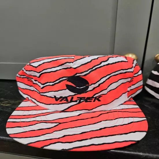 2 Vintage 80s Valtek Zebra SnapBack Hat Made in USA 