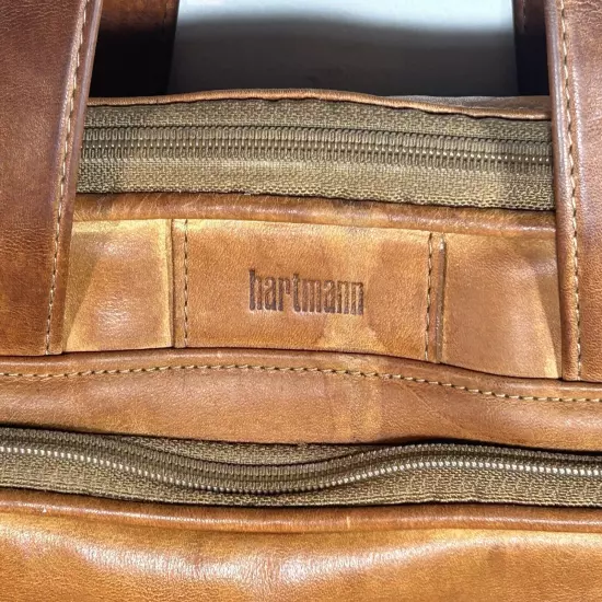 Hartmann Natural Belting Leather Expandable Laptop Briefcase Carryon