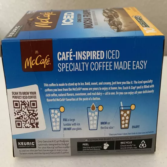 NEW McDonalds McCafe Iced One Step Mocha Frappe Beverage Mix Keurig K-Cups 10ct