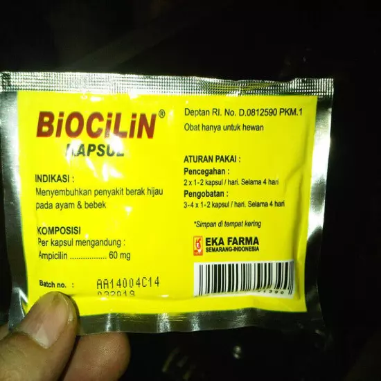 20 capsules Biocilin Chicken/Pigeon/Dove FOR Cholera/CRD