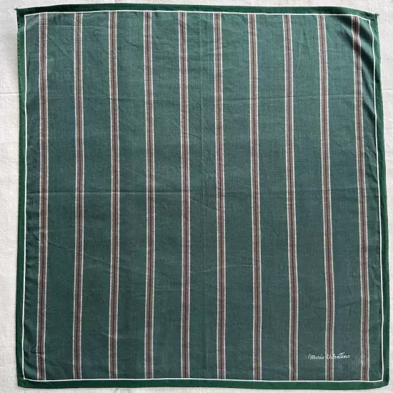 Set of 4 Handkerchief Vintage Cotton Striped & Ckeck Plaid Art Pocket Square 18"