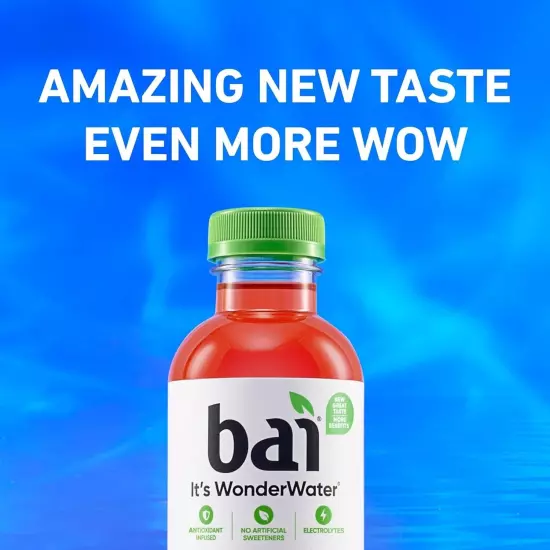 (12 Pack) Bai Flavored Water Zambia Bing Cherry Antioxidant Infused Drinks 18 Oz