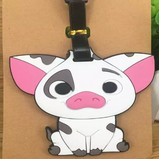 New Disney Pig Pua Cartoon PVC Travel Baggage Backpack Suitcase Luggage Tags