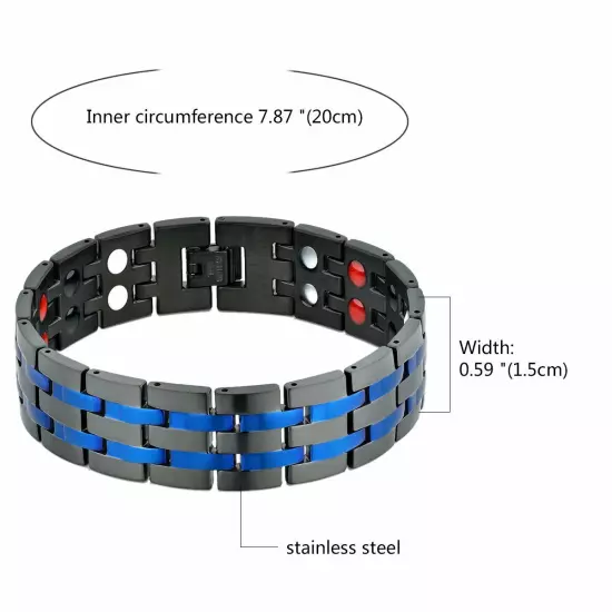 Stainless Steel Magnetic Health Power Bracelet Bagle Chain Link Men's Jewelry