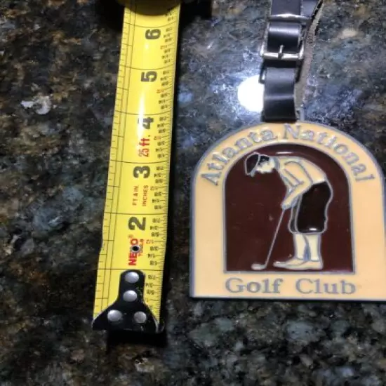 Vintage Atlanta National Club Golf Bag Tag Stain glass