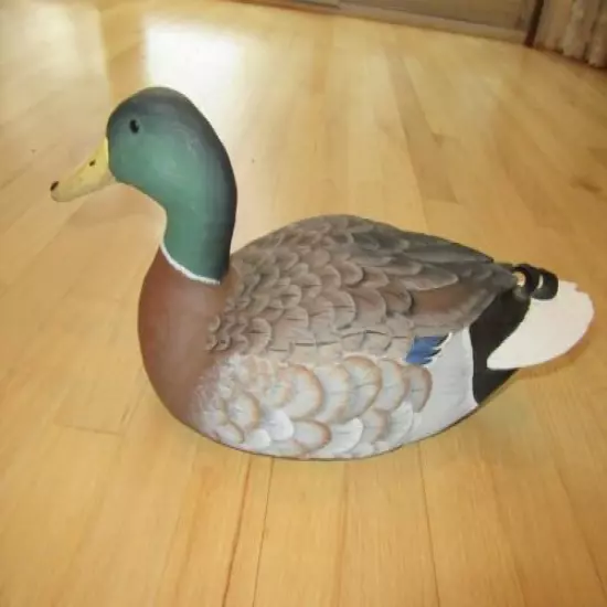 14Z/SIGNED CARL HUFF PHASE IV 1985/1990 GLASS EYE DUCK DECOY!