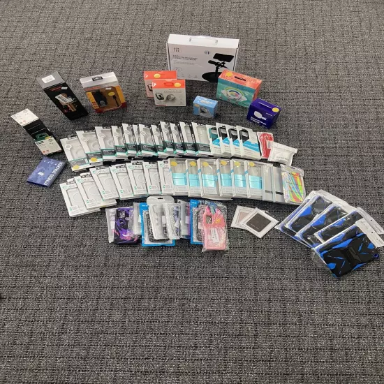 72 cell phone accessories lot For iPhone, Android, Samsung, Live Stream, Tracker