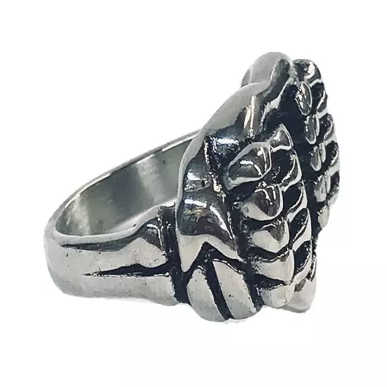 Stainless Steel Men’s Biker Style Ring Prisoner Of Love Hands Size 10- 15 Grams