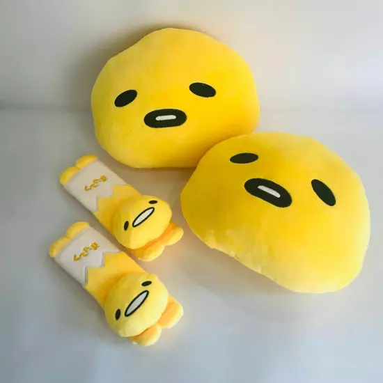 4pcs gudetama egg cushion pillow belt car pillows safety seat belt cartoon gift