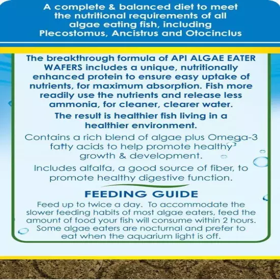 API ALGAE EATER WAFERS Algae Wafer Fish Food 6.4-Ounce Container