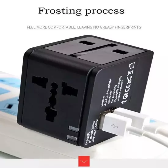 Universal Travel Adapter World Wide Use Multi Plug Charger UK EU AU US USB Ports