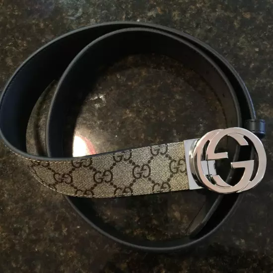 Authentic Gucci Logo Supreme Reversible Belt Sz 95cm