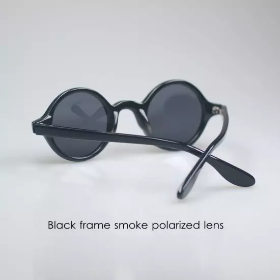 Men Round Black sunglasses Johnny Depp glasses Round black polarized sunglasses