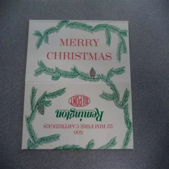 Vintage Remington 22 Christmas Sleeve "Merry Christmas to a Straight Shooter"