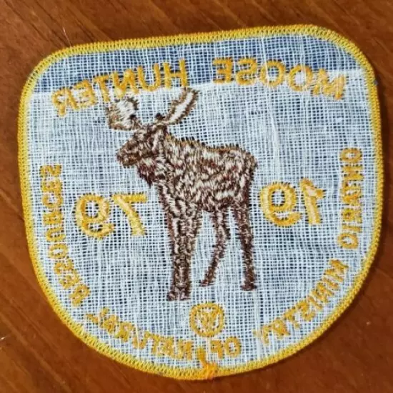 1979 Ontario Successful Moose Hunting Crest - MNR Patch Rare