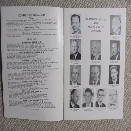 1965 Carolinas Conference Basketball Media Guide JC9