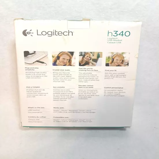 Logitech USB Computer Headset With Microphone - H340- Black -NEW IN BOX