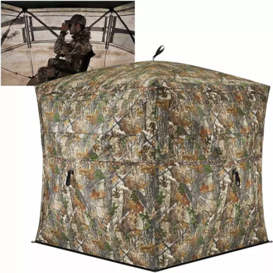 Hunting Blind Pop up Ground Blinds Portable Hunting Tent Deer Turkey 3 Person 