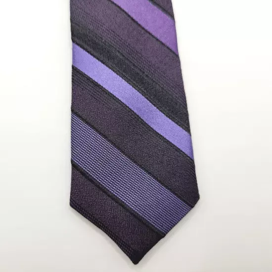 axcess Liz Clairborne Colorful Striped PURPLES Pattern Silk Business Necktie