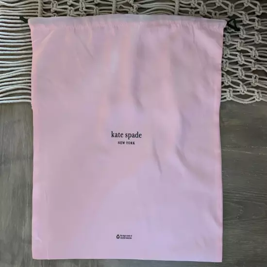 New Kate Spade Large Drawstring Dust bag size 18" x 18" Pink *Free shipping*