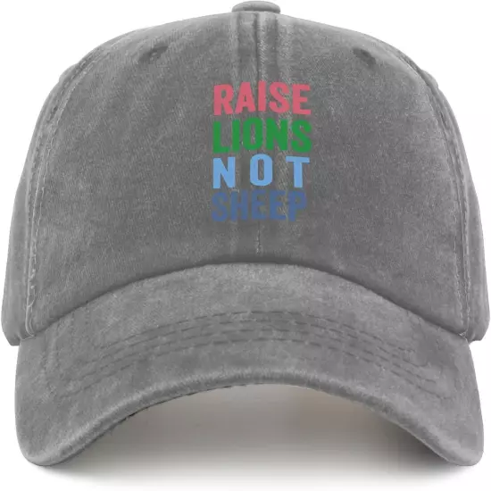 Raise Lions not Sheep hat Hat for HerVintage Cotton Washed Baseball Caps