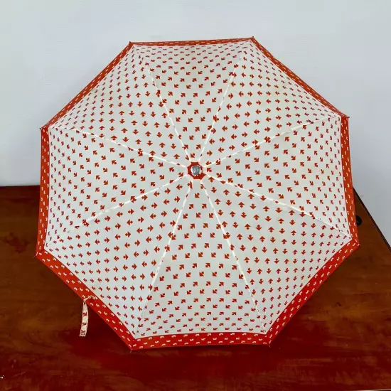 VTG 60s MCM Totes Umbrella Orange And White Rare, Retro