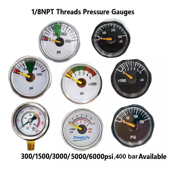 Mini Gauge 1/8''NPT Micro Pressure Gauge Air Compressor Manometer