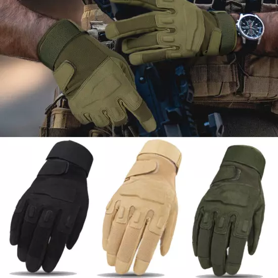 Tactical Full Finger Gloves Airsoft Paintball Army Combat Hunting Shooting Mens